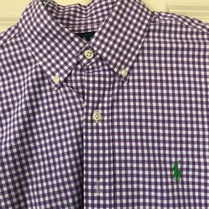 Mens Small Purple Polo Buttondown